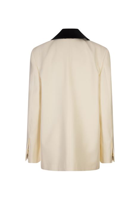 Giacca Sartoriale In Misto Seta Canvas Beige JIL SANDER | J03BN0185-J65005105